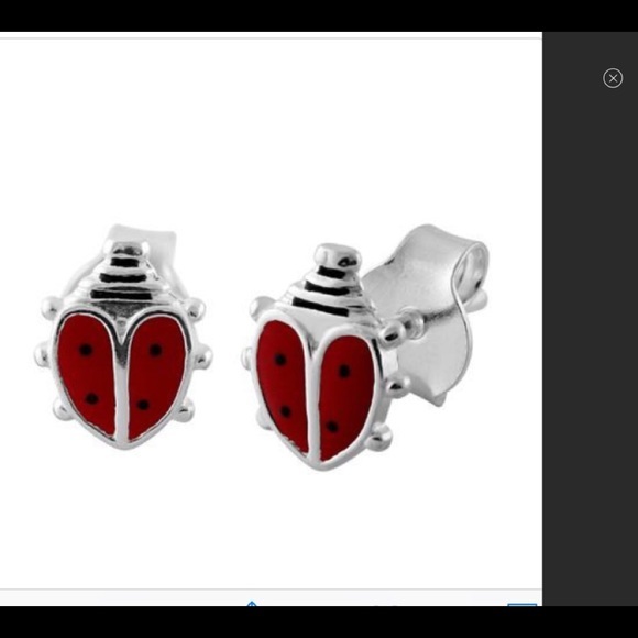 🎄🐞🐞Ladybug Sterling Silver Earrings - Picture 1 of 4